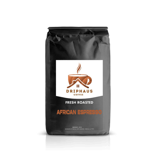 Drip Haus Coffee African Espresso bag on a white background