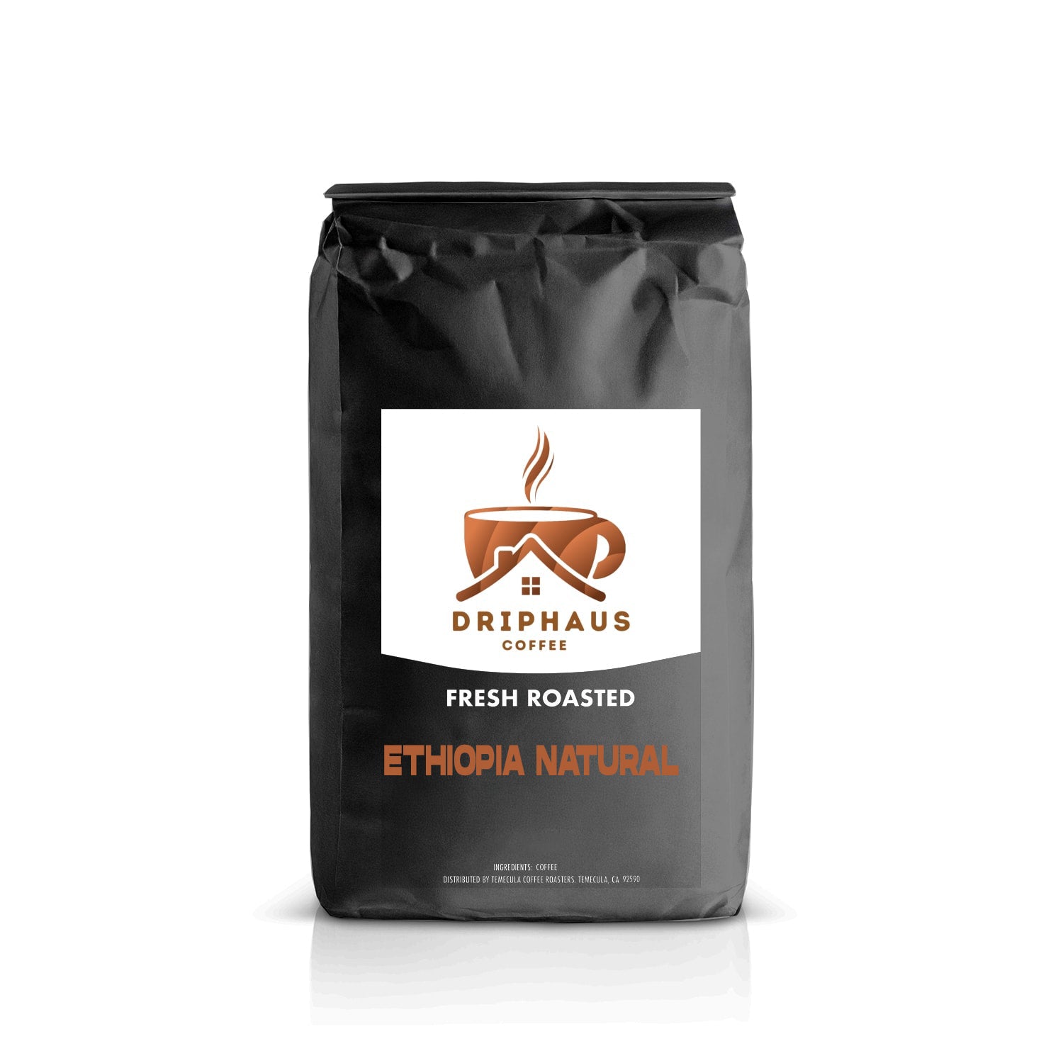 Drip Haus Coffee Ethiopia Natural coffee bag on a white background