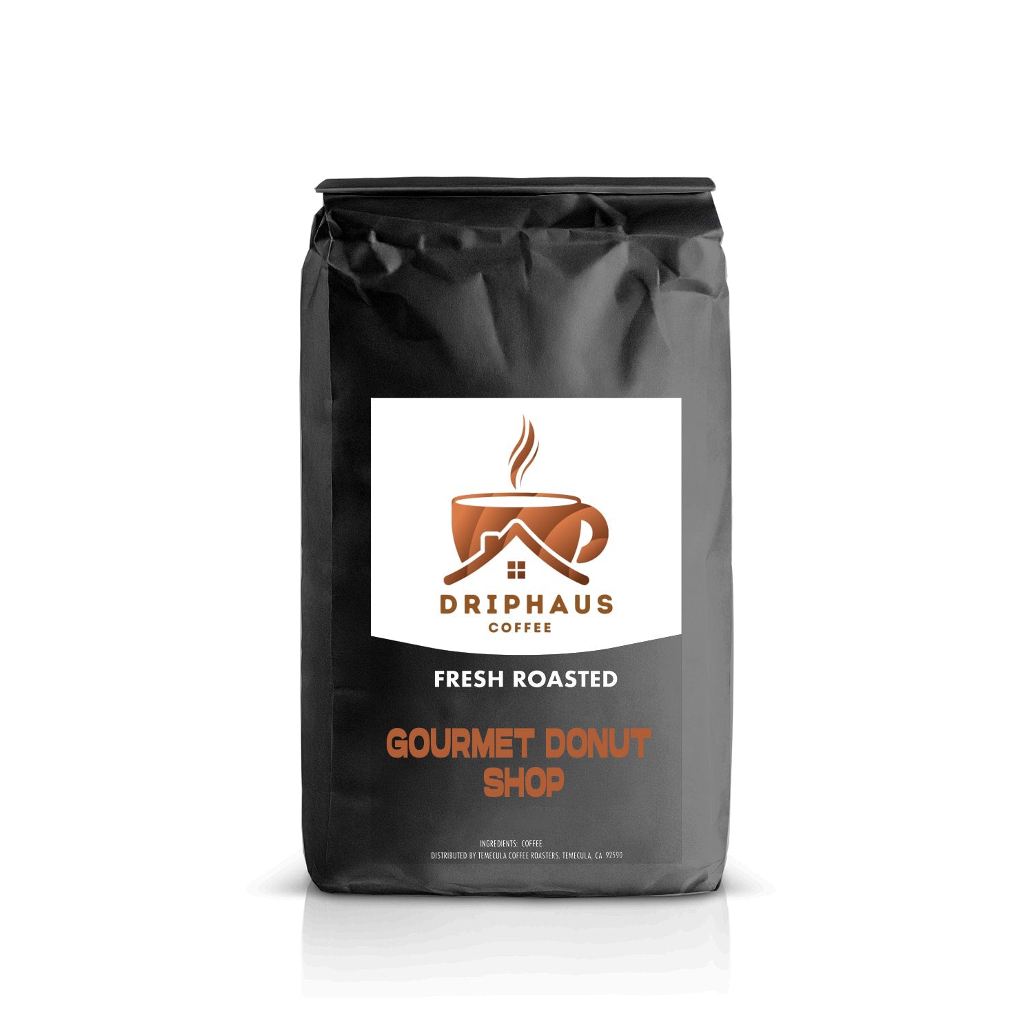 Drip Haus Coffee bag with logo and text on a white background