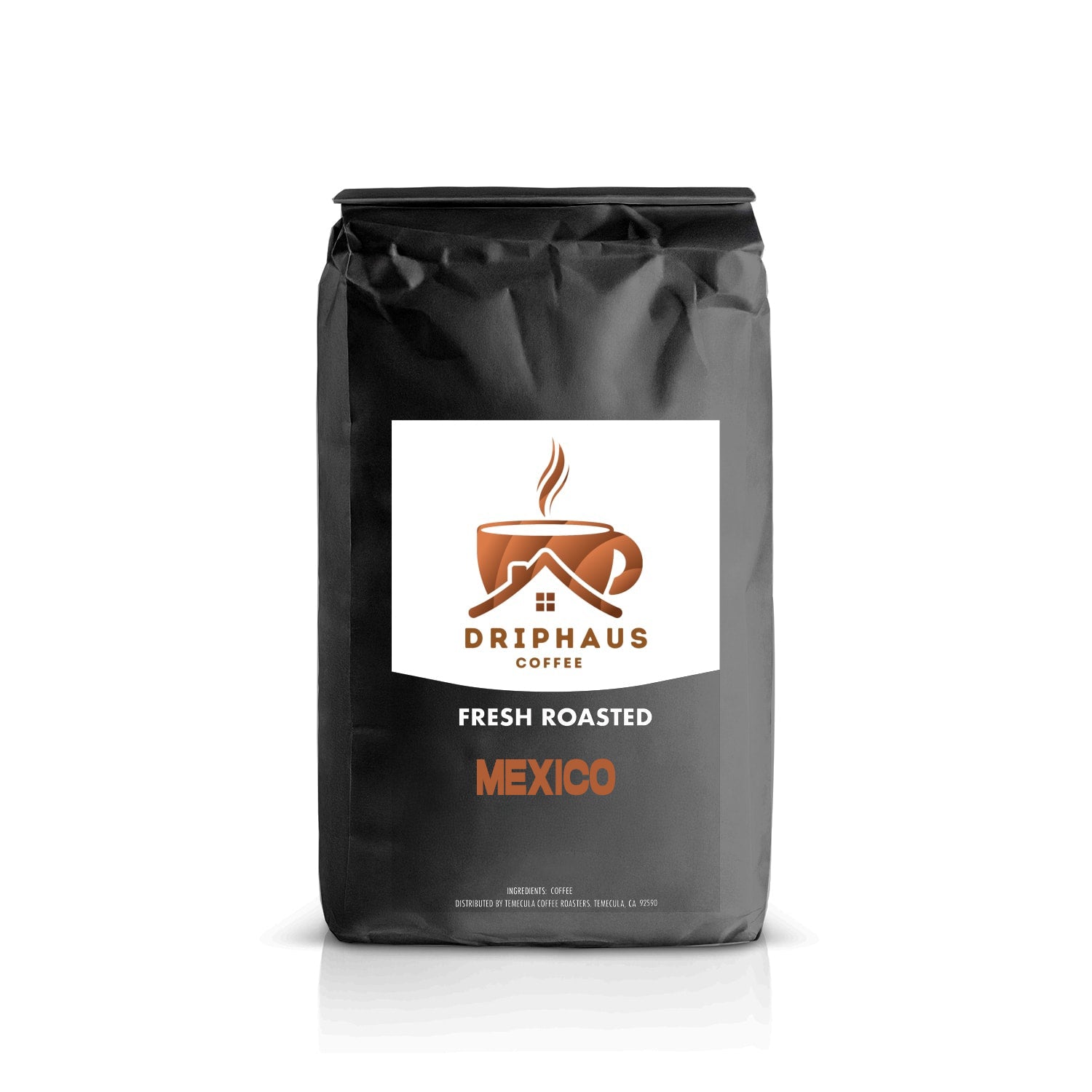Drip Haus Coffee bag with a logo on a white background